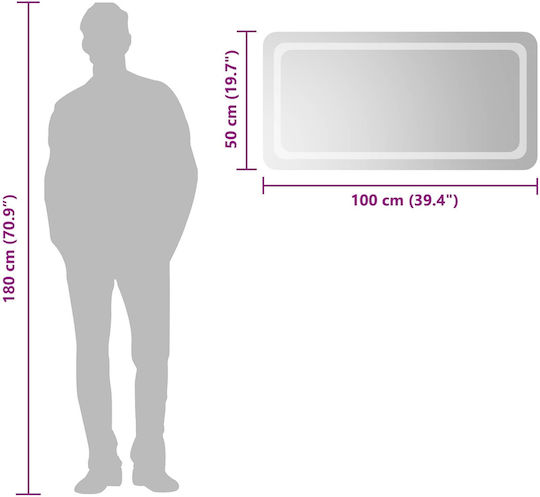 vidaXL vidaXL Bathroom Mirror Led 100x50cm Transparent