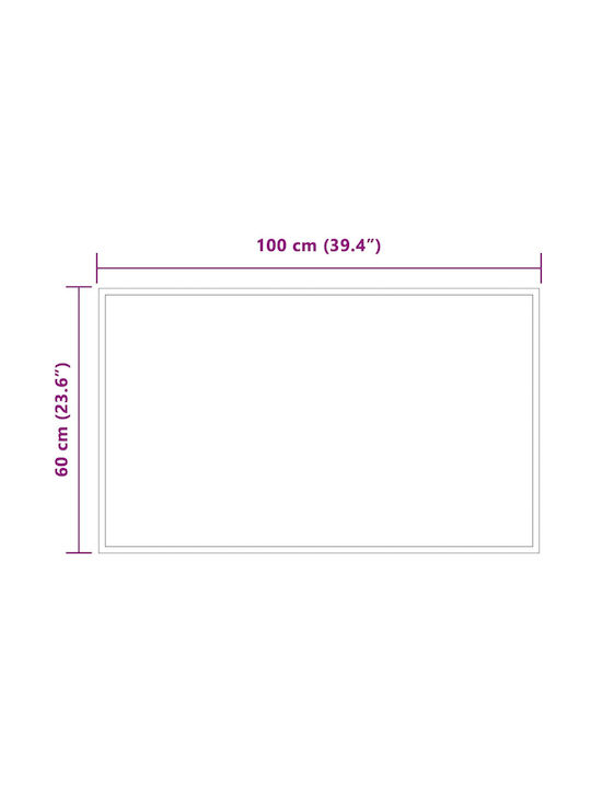 vidaXL Καθρέπτης Μπάνιου Led 100x60cm Διάφανος