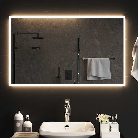 vidaXL Bathroom Mirror Led 100x60cm Transparent