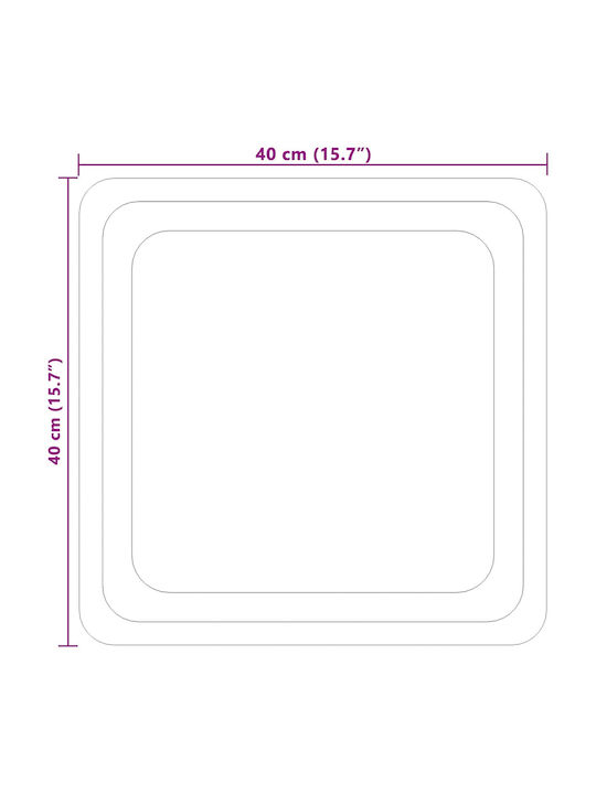 vidaXL Καθρέπτης Μπάνιου Led 40x40cm Διάφανος