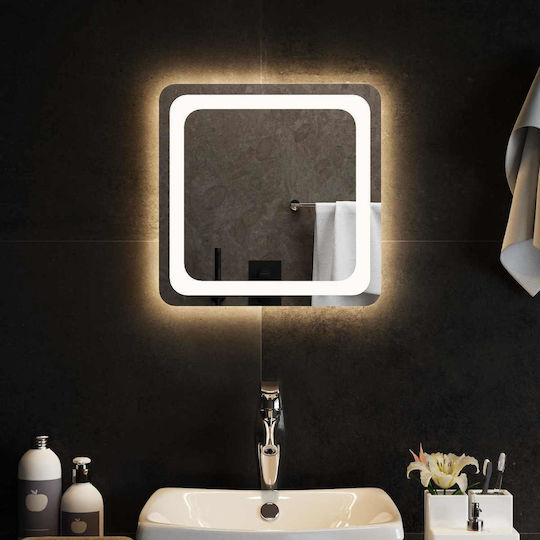 vidaXL Καθρέπτης Μπάνιου Led 40x40cm Διάφανος