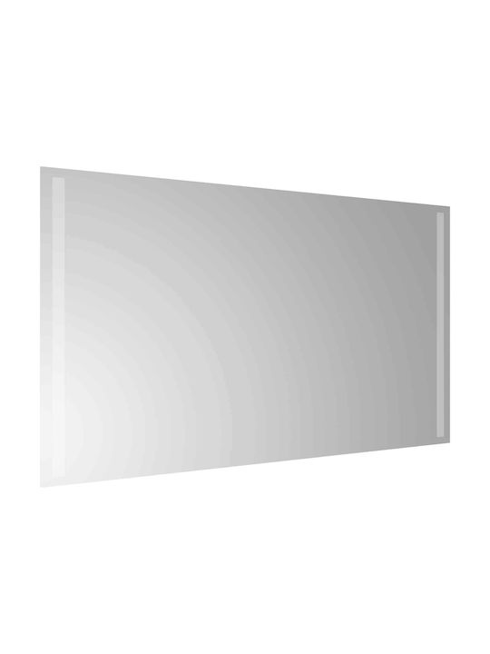 vidaXL Огледало за баня LED 90x50cm Прозрачен
