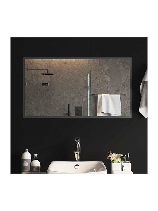 vidaXL Oglindă de baie Led 90x50cm Transparentă