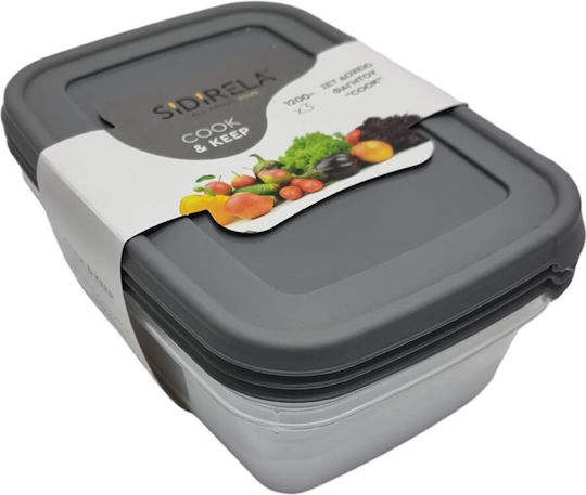 Sidirela Cook Kunststoff Mittagsboxen Grau 3 Stück