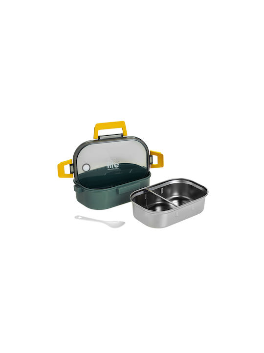 Ecolife Spoon Δοχείο Φαγητού Inox Πράσινο 900ml