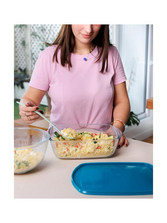 Pyrex Microwave Glass Lunch Box Cook & Store Green 2300ml