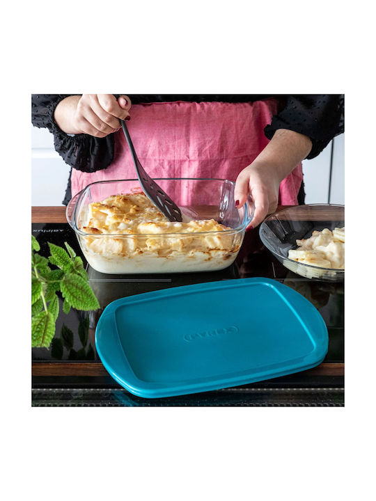 Pyrex Microwave Glass Lunch Box Cook & Store Green 2300ml
