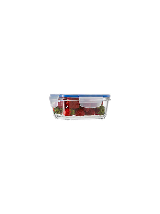 Borgonovo Lunchbox Glas Blau Geeignet für die Mikrowelle 14.5x10cm 1Stück