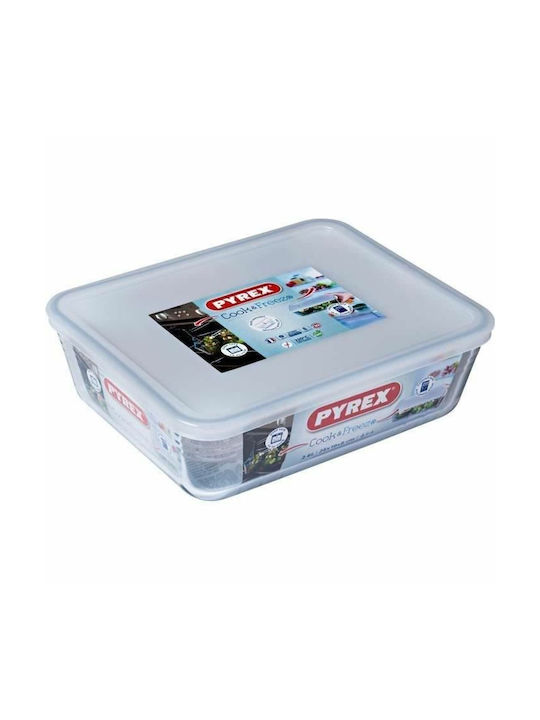 Pyrex Δοχείο Φαγητού Γυάλινο Λευκό 2.6lt