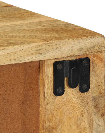 Κομοδίνα από Μασίφ Ξύλο Καφέ 2τμχ 40x30x19cm