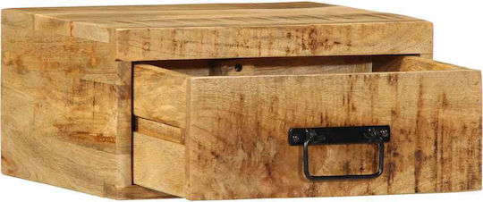 Κομοδίνα από Μασίφ Ξύλο Καφέ 2τμχ 40x30x19cm