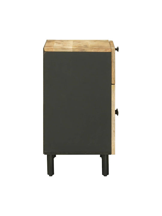 Bedside Table Made of Solid Wood Beige 50x33x60cm
