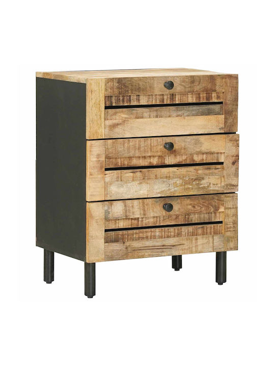 Wooden Beige Bedside Table 50x33x62cm