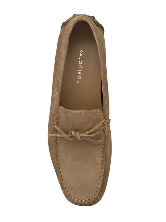 Wildleder Herren Mokassins in Beige Farbe