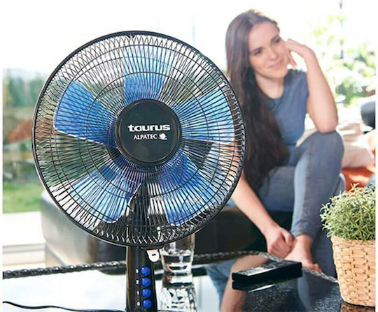 Taurus Boreal 12 Elegance Επιτραπέζιος Ανεμιστήρας 45W Διαμέτρου 30cm με Τηλεχειριστήριο Μαύρος