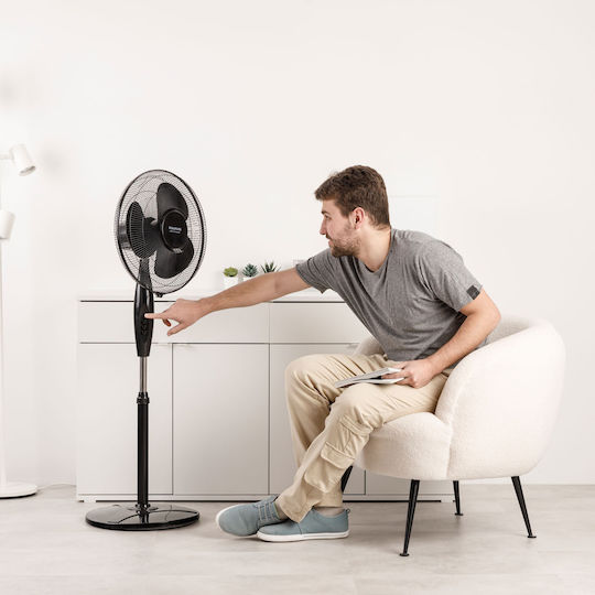 Taurus GRECO 16CR Pedestal Fan 45W 40cm Diameter Black