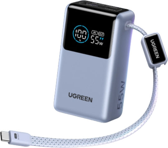 Ugreen PB727 Външна батерия 10000mAh 55W с USB-A Порт и USB-C Порт Power Delivery / Бързо зареждане Сив