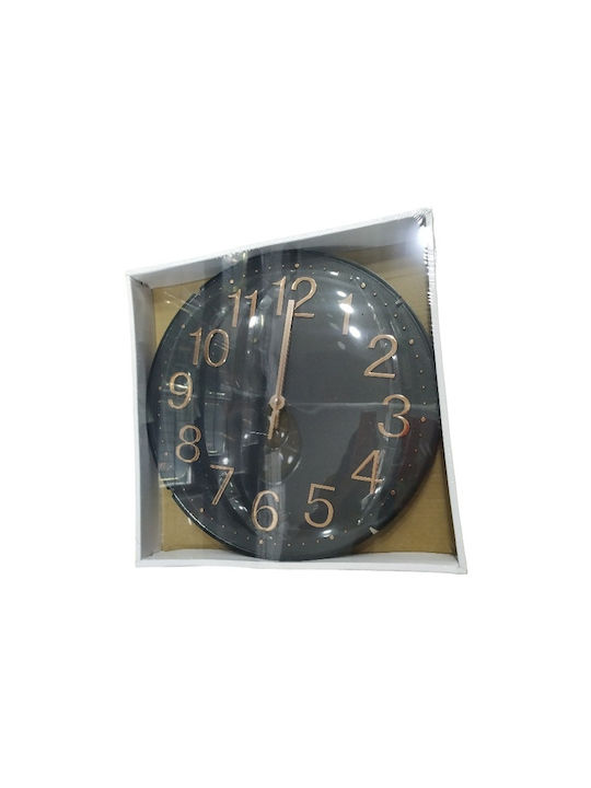 Wall Clock Plastic Black 30x3.5cm