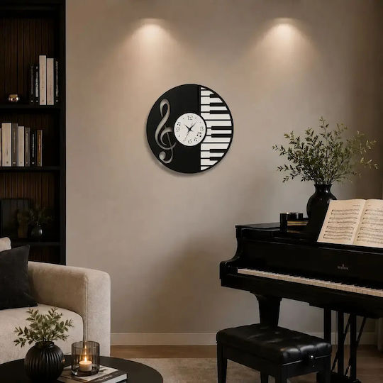Arti E Mestieri Wall Clock Metallic Black Ø50cm