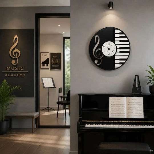 Arti E Mestieri Wall Clock Metallic Black Ø50cm