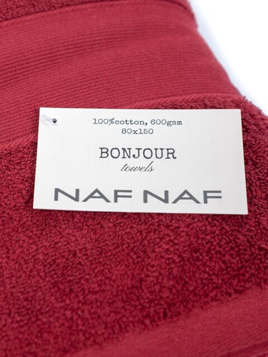 Viokarpet Naf Naf Bonjour Хавлиени Кърпи Тъмночервени 50x100