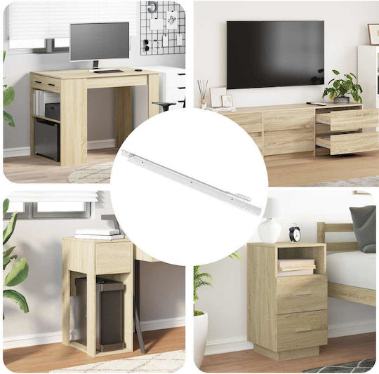 Vidaxl Οδηγός Συρταριού 49 Pcs Λευκό Ατσάλι
