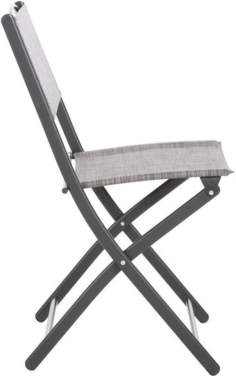 Outdoor Chair Metal Textilene Gray 45x51x81cm