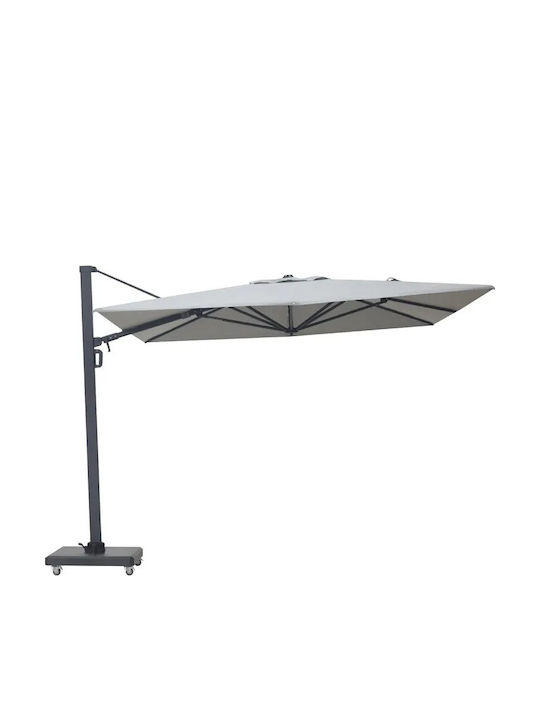 Umbrelă Suspendată Din Aluminiu Gri 3x3.5m