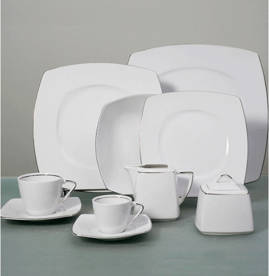 Cryspo Trio Nagoya White Porcelain Dinnerware Set 20pcs