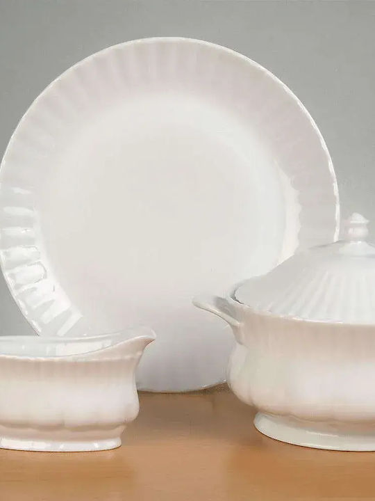 Cryspo Trio Ivona White Ceramic Dinnerware Set 40pcs