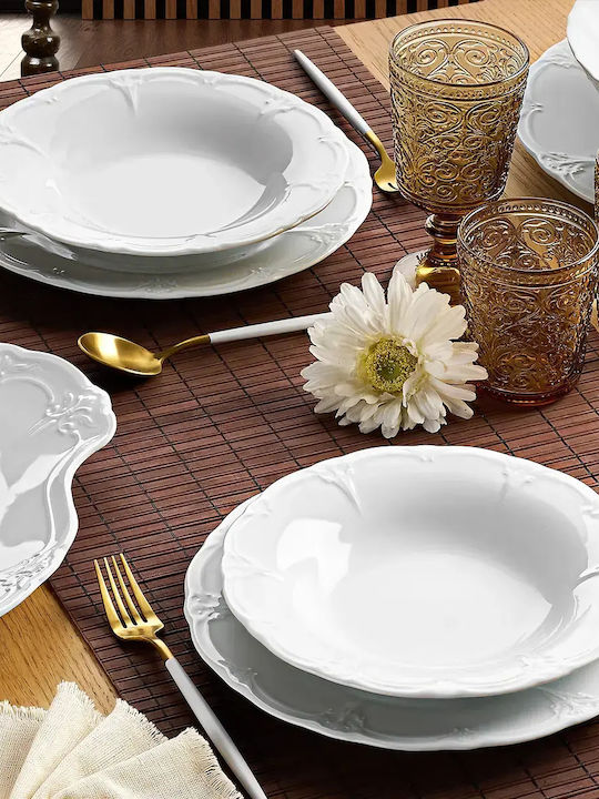 Cryspo Trio Kaiser White Porcelain Dinnerware Set 72pcs