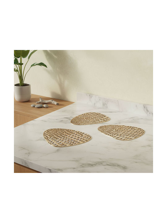 Mondex Suporturi pentru pahare Metalic Auriu 10x13cm 4buc