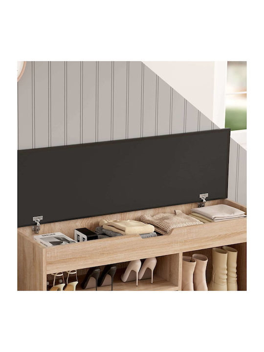 Entry Furniture with Shoe Rack & Bench Σοναμά-καφέ 100x30x44cm