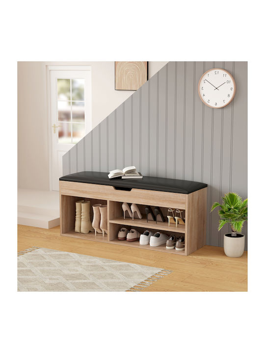 Entry Furniture with Shoe Rack & Bench Σοναμά-καφέ 100x30x44cm