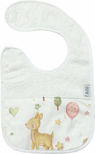 Bunny Bebe Bib Fabric with Hoop & Loop Fastener Pink