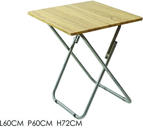 Foldable Garden & Terrace Table 60x60x72 Oak Silver