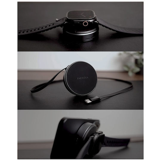 Energea Φορτιστής Magsafe και Καλώδιο USB-C 15W Gunmetal (Magduo Arc)