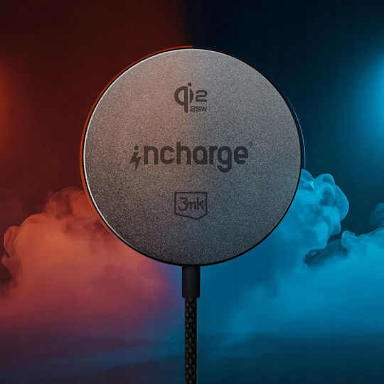 3MK Wireless Charger Qi2 25W Black Incharge Align For Android