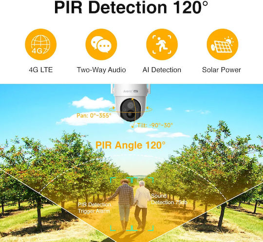 Arenti IP Κάμερα Παρακολούθησης 4G Full HD+ 3MP Αδιάβροχη Μπαταρίας με Αμφίδρομη Επικοινωνία