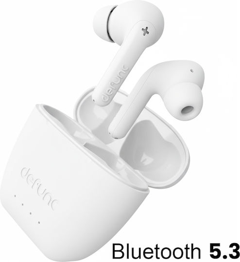 Defunc True Audio In ear Bluetooth хендсфри Слушалки с Устойчивост на Пот и Кутийка за Зареждане Бял