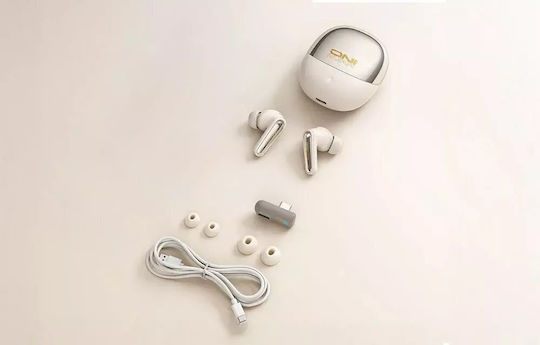 Onikuma TX610 In ear Bluetooth хендсфри Слушалки с Устойчивост на Пот и Кутийка за Зареждане Бежов