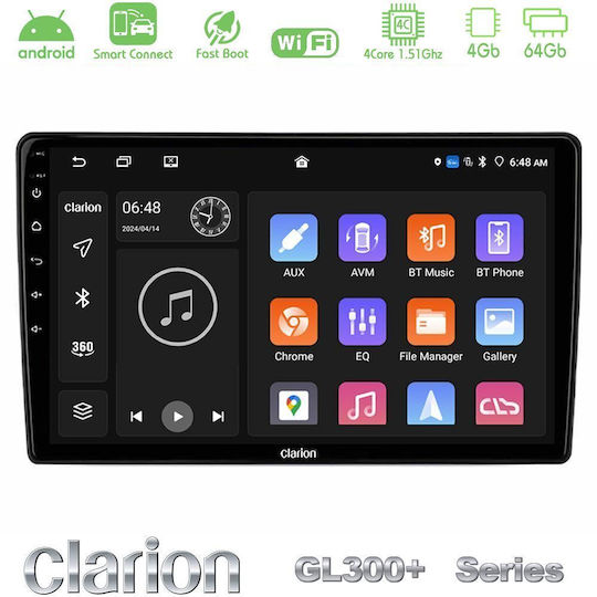 Clarion Ηχοσύστημα Αυτοκινήτου για Suzuki Grand Vitara 2003-2005 (Bluetooth/USB/WiFi/GPS/Apple-Carplay/Android-Auto) με Οθόνη Αφής 9"