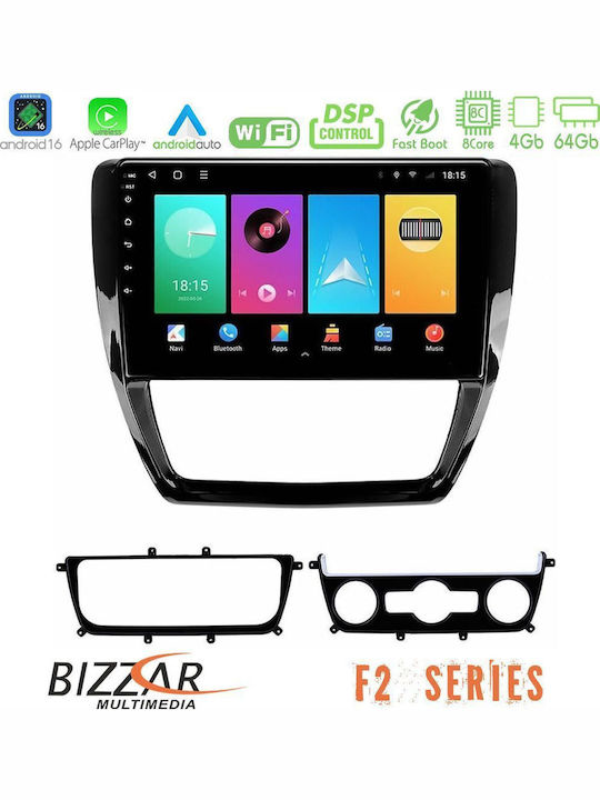 Bizzar Car Audio System for Volkswagen Jetta 2011 2018 Bluetooth USB WiFi GPS Apple CarPlay Android Auto with 10" Touch Screen