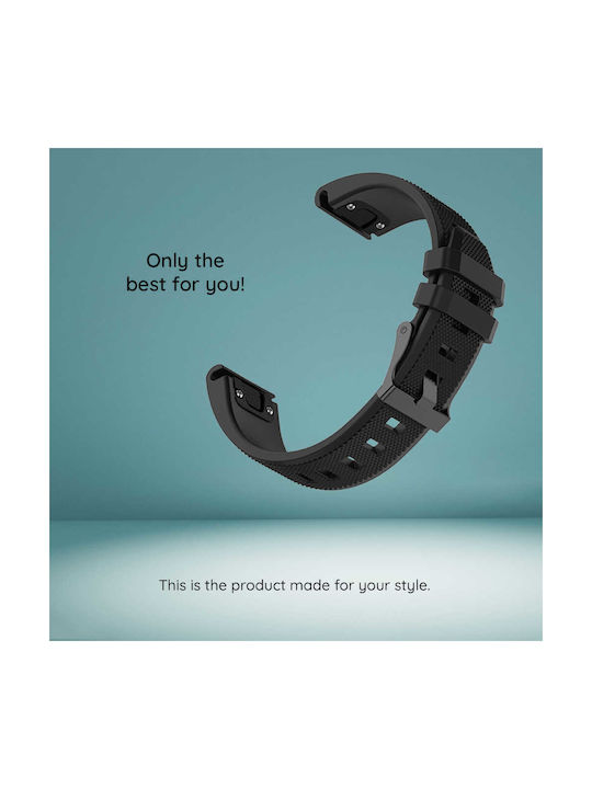 Techsuit Watchband Quickfit 26mm W058 Garmin Fenix 3/3 Hr 5x 5x Plus 6x 6x Pro 7x 7x Pro Solar Black