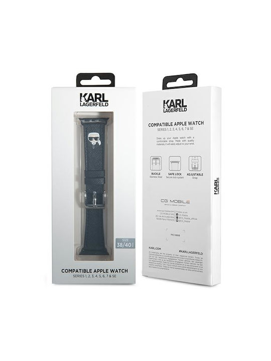 Karl Lagerfeld Karl Head Λουράκι Δερματίνης Μαύρο (Apple Watch 38/40/41mm)