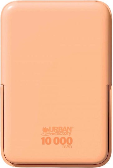 Urban Factory MagSafe Power Bank 10000mAh με Θύρα USB-A και Θύρα USB-C Πορτοκαλί