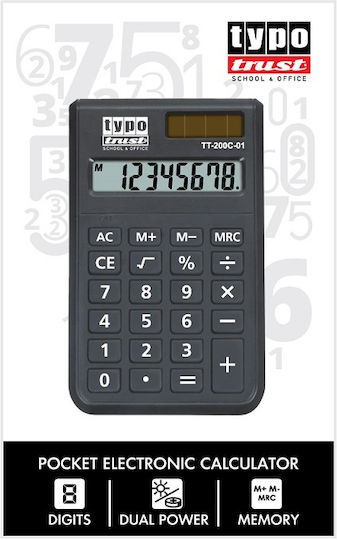 Typotrust Calculator Pocket in Black Color 1pcs