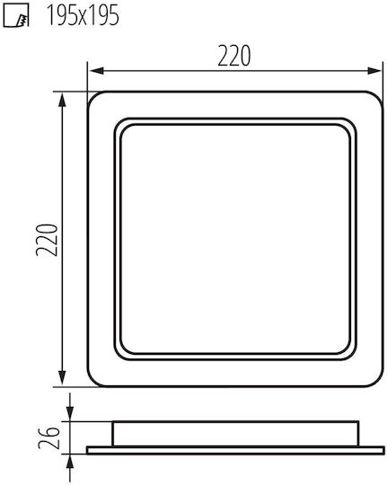 Kanlux Kanlux Quadratisches Vertieftes LED-Panel 24W mit Natürliches Weiß Licht 4000K