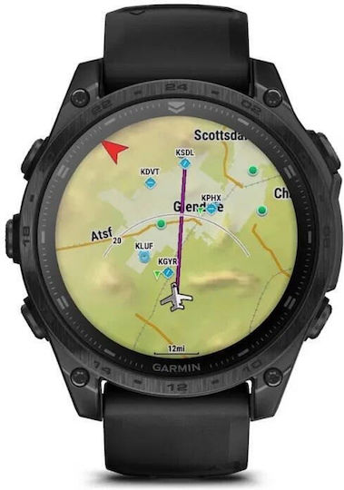 Garmin Tactix 8 AMOLED Титан 47мм Водоустойчив Смартчасовник с Пулсомер (Черен)