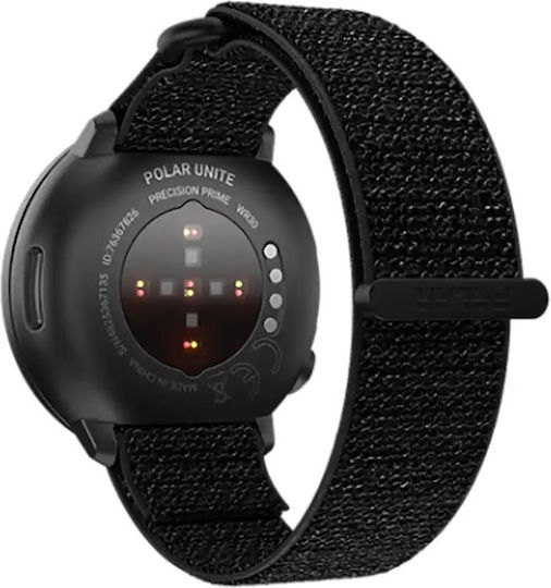 Polar Unite Waterproof Smartwatch with Heart Rate Monitor (Black Hook & Loop Edition)